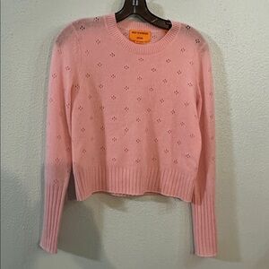 Guest In Residence 100% Cashmere Pink Knit Sweater Women’s Size S